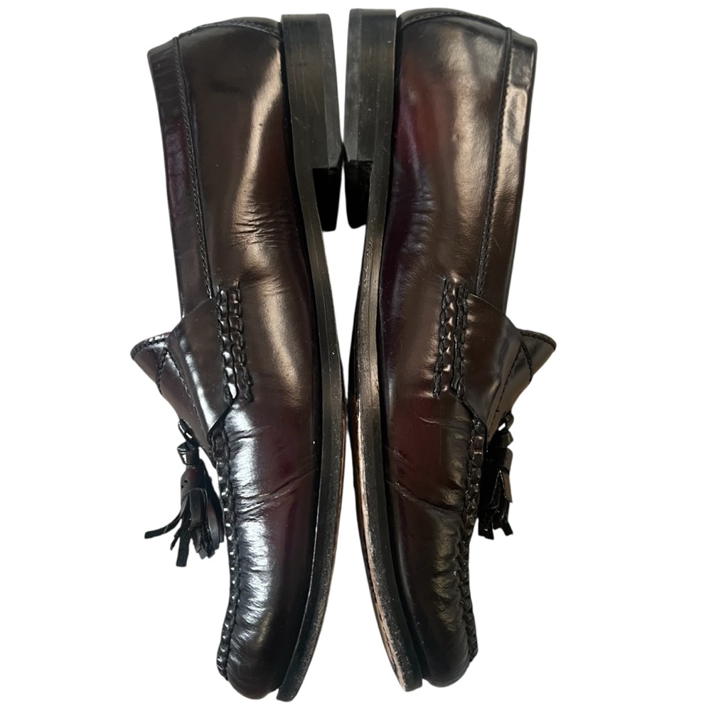 Cole Haan Mens Pinch Tassel Penny Loafers Burgundy Slip On Dress Shoes Size 9.5 - Picture 2 of 7